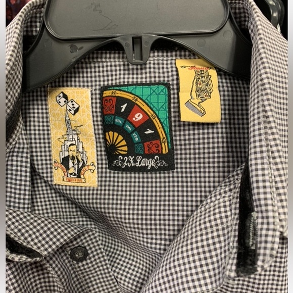 191 Unlimited Mens Black Checked Button Down Shirt Size 2XL - Picture 5 of 5